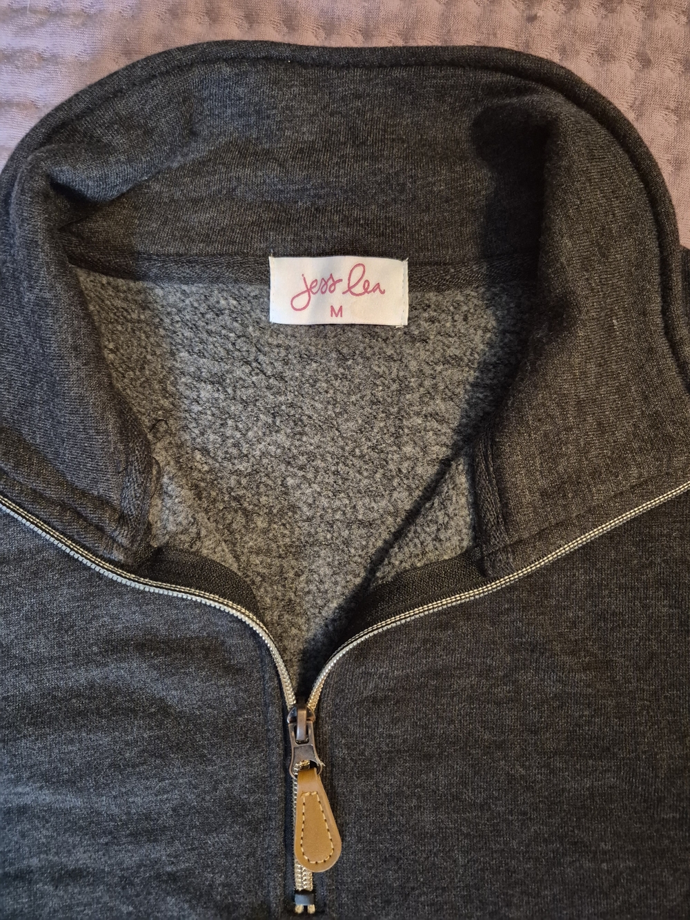 Jess Lea Womens Charcoal Half-Zip Sweater
